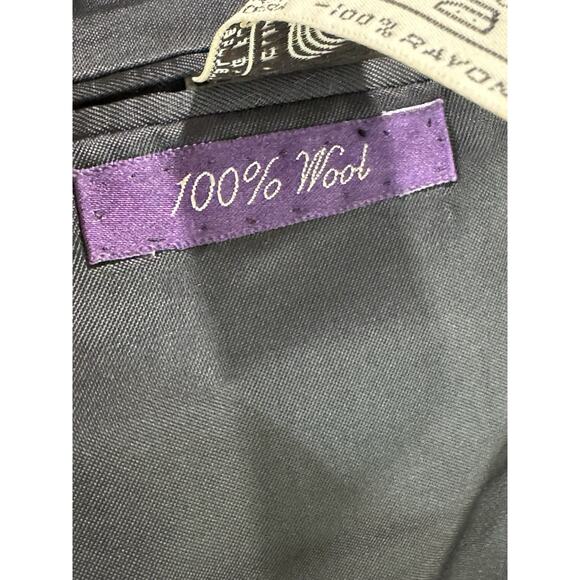 Ralph Lauren Purple Label Men's Navy Blue Pin Broken Chalk Stripe Wool Suit 46L - Picture 15 of 16